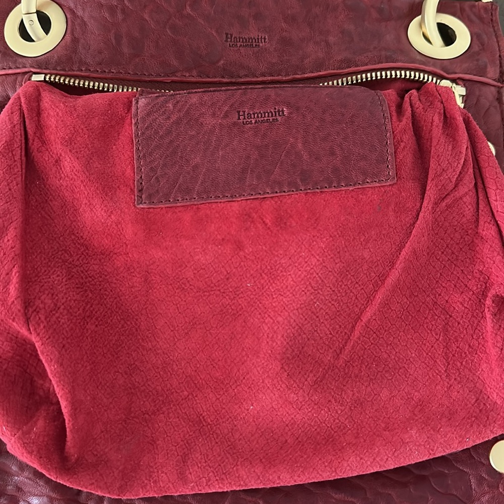 Hammitt Red and Gold Crossbody Bag with Textured Leather - Picture 4 of 4